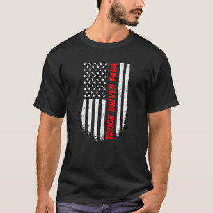 4:e juli amerikanska Lastbil-chauffören Pappa Far T Shirt