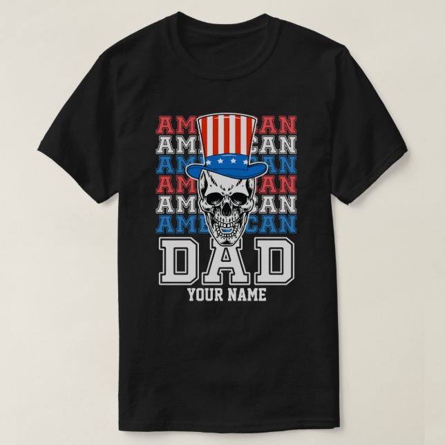 4:e juli Amerikanska Pappa-patriotiska Personligen T Shirt (Design framsida)