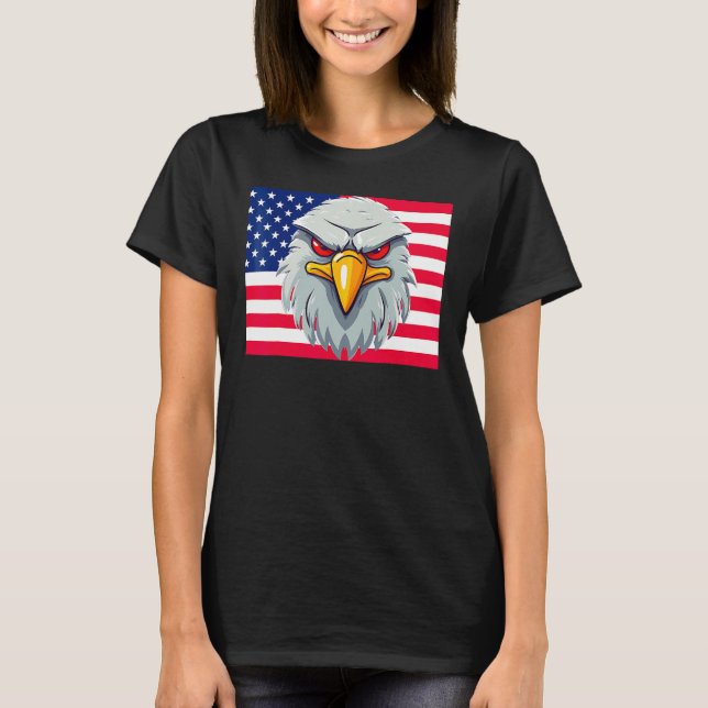 4:e juli amerikanska Pridet American Eagle Symbol  T Shirt (Framsida)