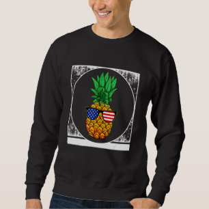 4:e juli Ananas Cute Beach Aloha Independenc Lång Ärmad Tröja