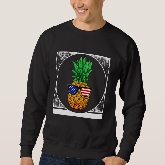 4:e juli Ananas Cute Beach Aloha Independenc Lång Ärmad Tröja (Framsida)