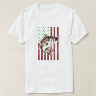 4:e juli Angler Tee USA Fishing Flagga T-Shirt