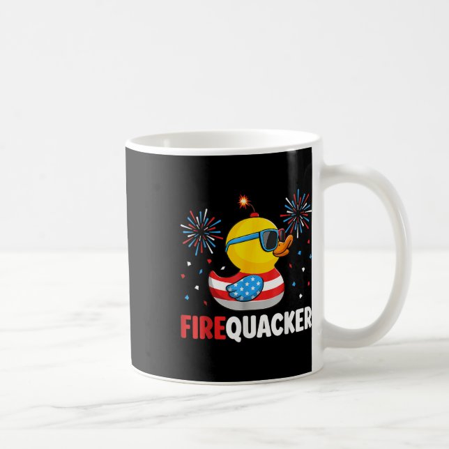 4:e juli Anka Fiquacker Patriotic Fjärde av J Kaffemugg (Höger)