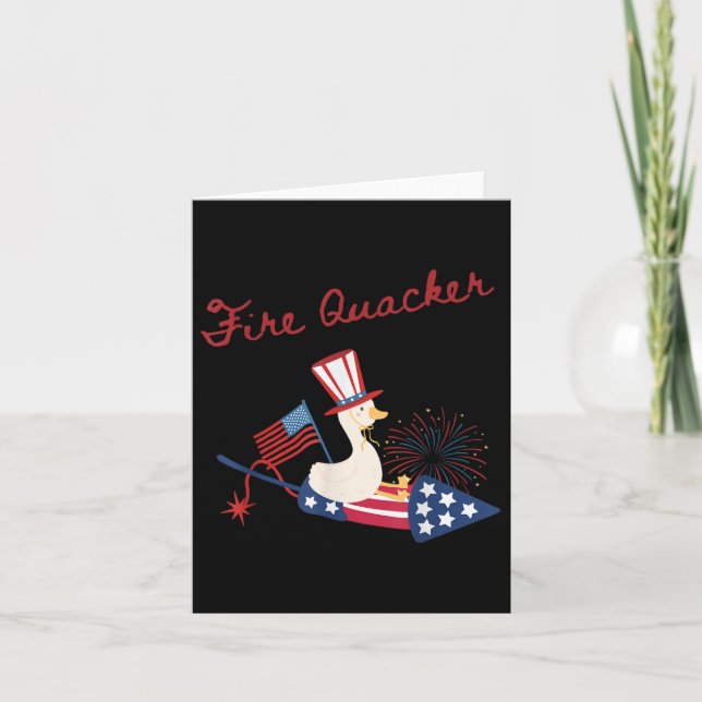 4:e juli Anka Fiquacker Patriotic Fjärde av J Kort (Framsida)