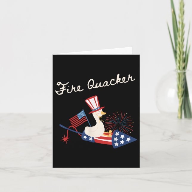 4:e juli Anka Fiquacker Patriotic Fjärde av J Kort (Framsida)
