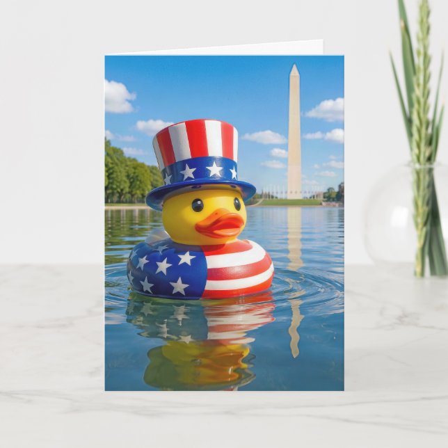 4:e juli-anka flyter i Reflecting Pool Kort (Framsida)