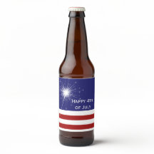 4:e juli-Anpassadets etikett med Sparkler