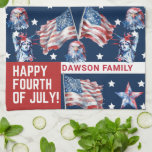 4:e juli-Anpassningsbarna i Sydamerika Kökshandduk<br><div class="desc">personligen Watercolor Family Namn,  4:e juli,  design. Matchande produkter finns i 4:e juli Watercolor Collection.</div>