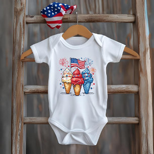 4:e juli Baby Ice Cream USA Bodykostym T Shirt