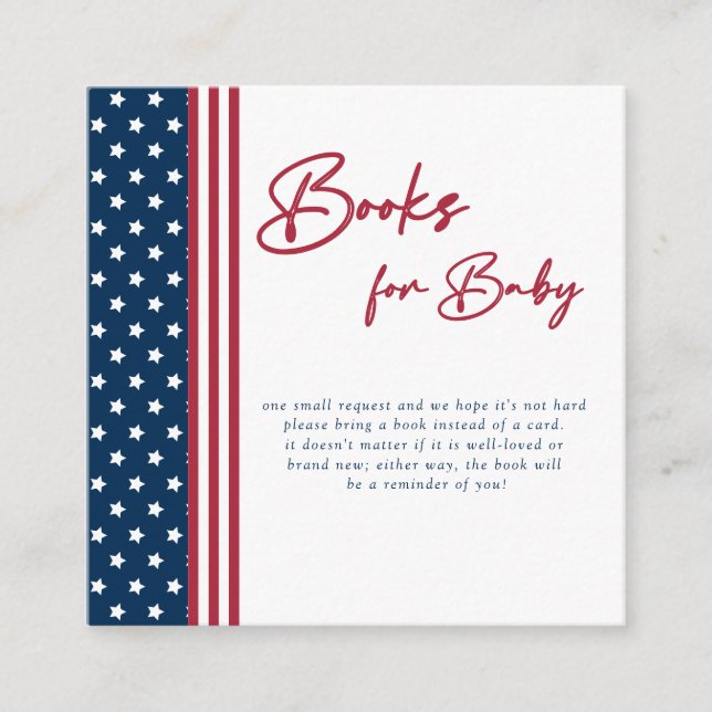 4:e juli Baby Shower Bokar för Baby Tilläggskort (Framsida)