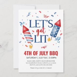 4:e juli Backyard BBQ Inbjudningar