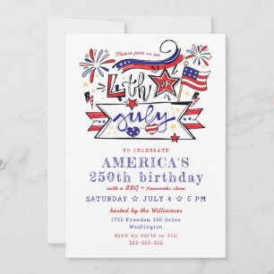 4:e juli Bakgårds BBQ & Eldshow Amerika 250 Inbjudningar