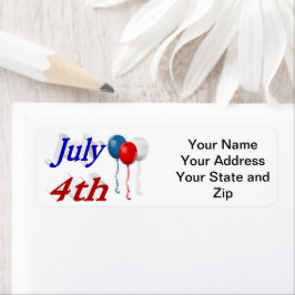 4:e juli-ballonger returadress etikett