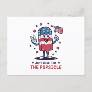 4:e juli bara här för popsicle patriotisk vykort