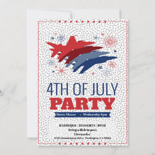4:e juli: Barbeque-partiets inbjudan Jet Flygplan