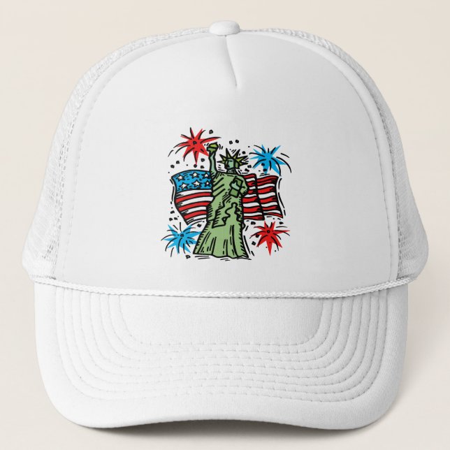 4:e juli Baseball Hat: "Dam Liberty" Truckerkeps (Framsida)