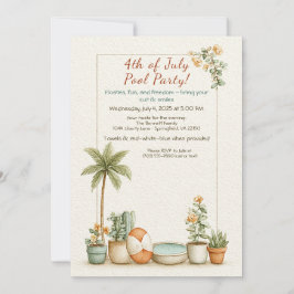 4:e juli Bassäng-inbjudan - Elegant Line Inbjudningar