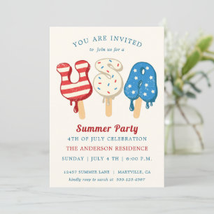 4:e juli Bassäng och inbjudan till Ice Cream-parti