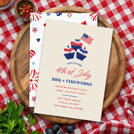 4:e juli BBQ & Fireworks Firande Inbjudningar
