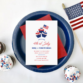 4:e juli BBQ & Fireworks Firande Inbjudningar