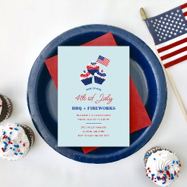 4:e juli BBQ & Fireworks Firande Inbjudningar