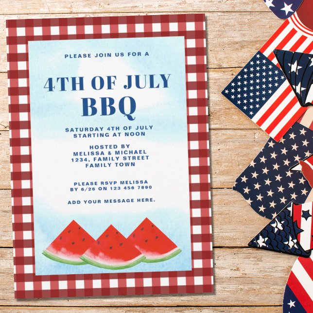 4:e juli BBQ Inbjudningar (Skapare uppladdad)