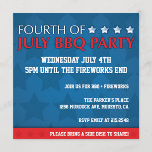 4:e juli BBQ Party Inbjudan
