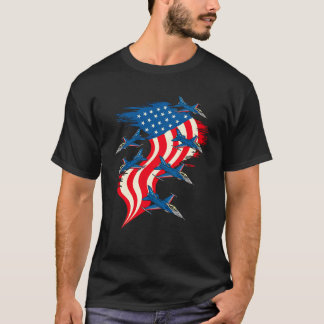 4:e juli: Bekämpning av Rött vitt blått amerikansk T Shirt