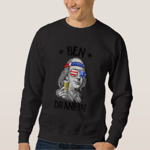 4:e juli Ben Drankin Benjamin Franklin American Lång Ärmad Tröja