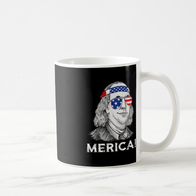 4:e juli Ben Franklin Merica USA Boys Girls Kid Kaffemugg (Höger)