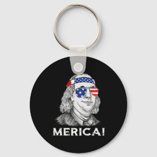 4:e juli Ben Franklin Merica USA Boys Girls Kid Nyckelring