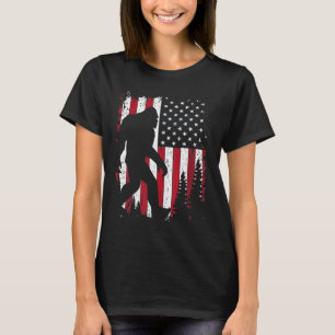 4:e juli Bigfoot Sasquatch American Flagga Patrio T Shirt
