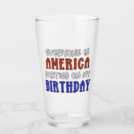 4:e juli Birthday Funny Glaskopp