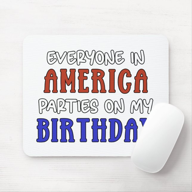 4:e juli Birthday Funny Musmatta (Med mus)