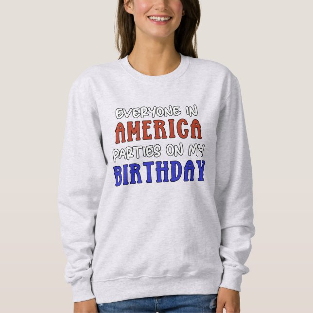 4:e juli Birthday Funny T Shirt (Framsida)