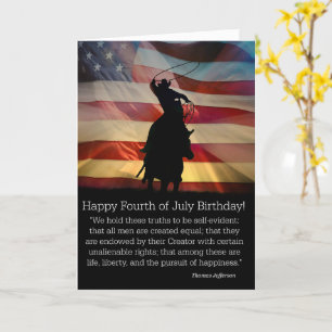 4:e juli Birthday Land Western Cowboy Kort