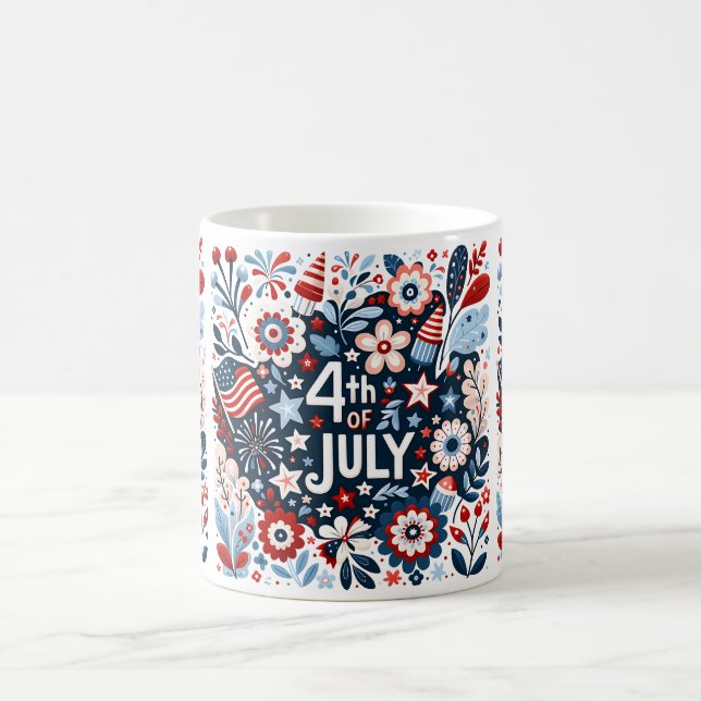 4:e Juli blomkrukka kaffemug Kaffemugg (Center)