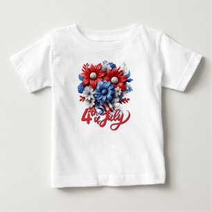 4:e juli Blommor i Red White & Blue Patriotic T Shirt