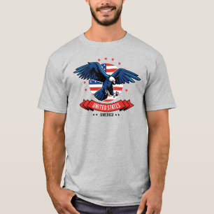 4:e juli: Bold Eagle US flagga Färg T Shirt