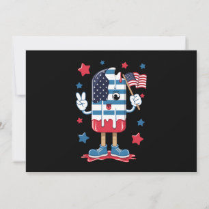 4:e juli Boys Kids Popsicle USA American Flagga Inbjudningar