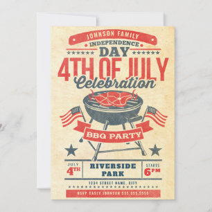 4:e juli: BQ Grill Family Reunion Inbjudningar