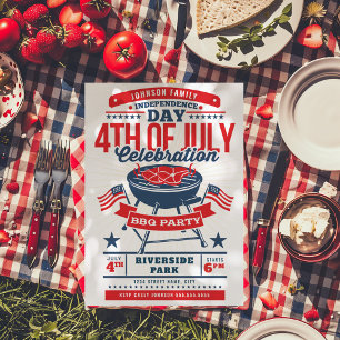 4:e juli: BQ Grill Family Reunion Inbjudningar