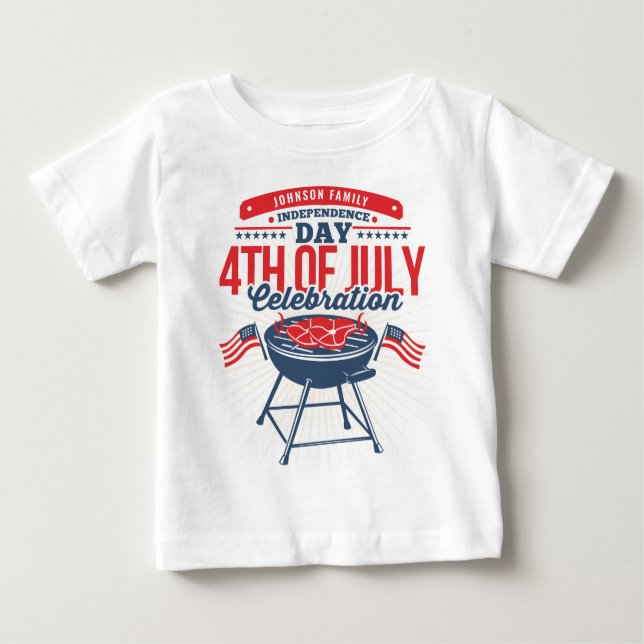 4:e juli: BQ Grill Family Reunion T Shirt (Framsida)