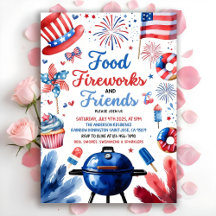 4:e juli-BQ-inbjudan, Party i USA Inbjudan