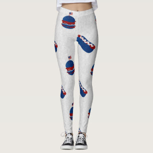 4:e Juli Burger & Hot Dog Glitter Leggings