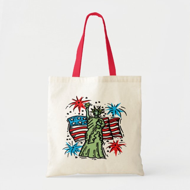 4:e juli Canvas Bag: Dam Liberty Tygkasse (Framsidan)