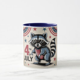 "4:e juli" Coola Raccoon Patriotic Mugg