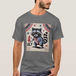 "4:e juli" Coola Raccoon Patriotic T Shirt