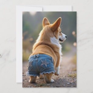 4:e juli Corgi Hund Inbjudningar