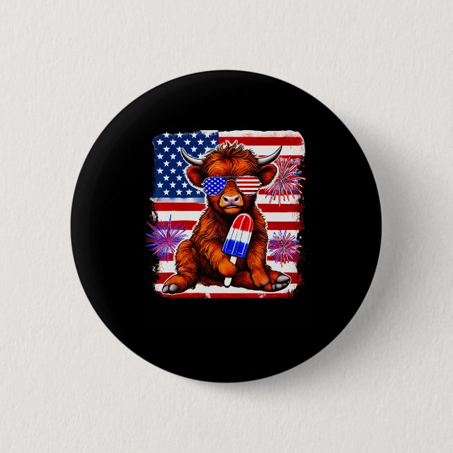 4:e juli: Cow Popsicle Fireworks USA Knapp (Framsida)